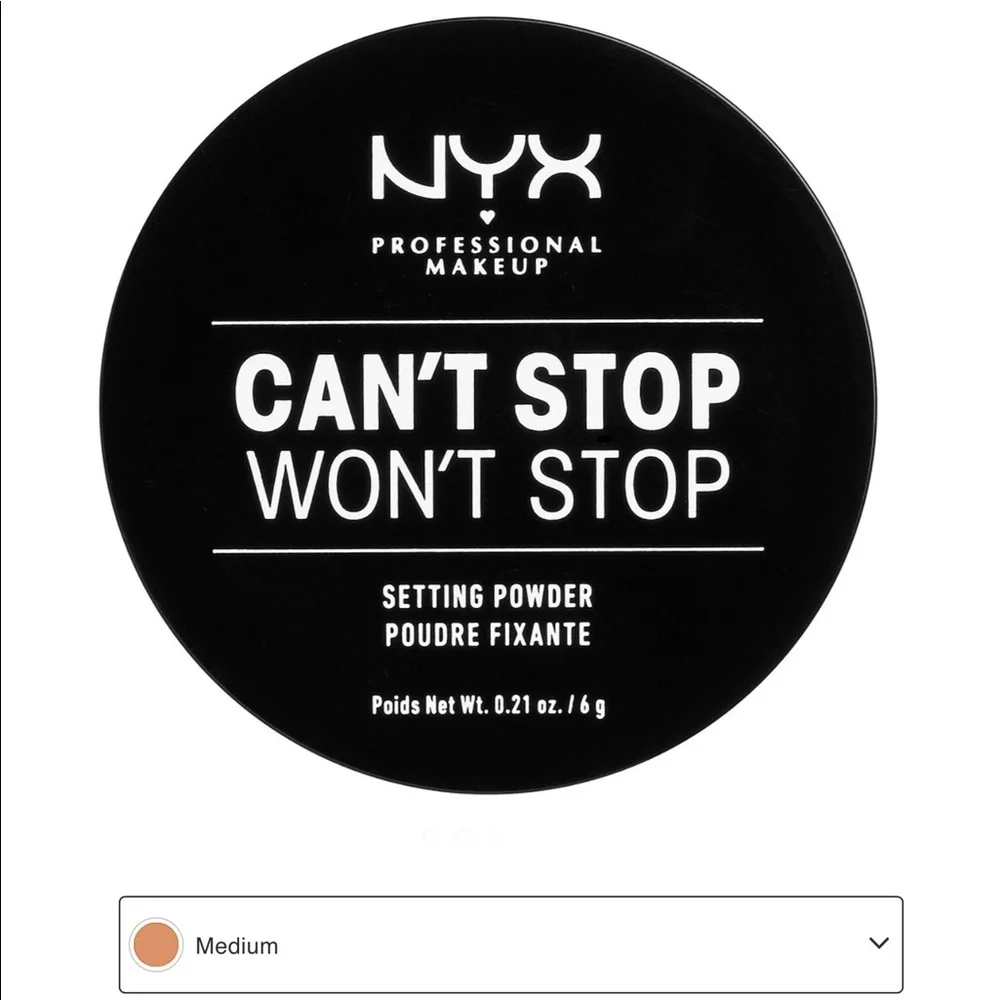 🆕 NYX Can't Stop Won't Stop Setting Powder, Med